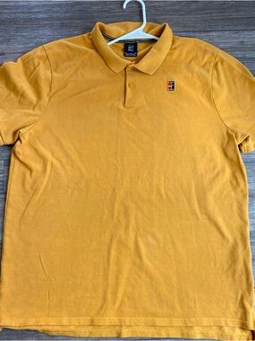 Vintage Nike Yellow Tennis Polo Shirt